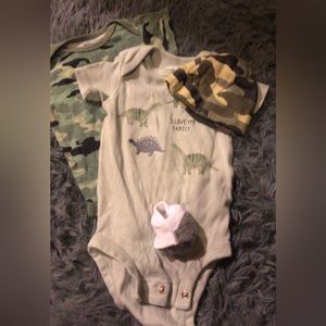 Baby boy green onesies 0-6